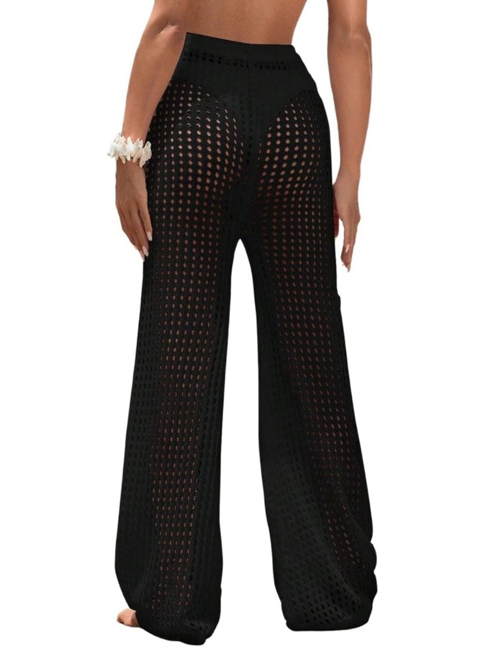 High-Waist Crochet Pants for Women | Beach Cover-Up & Vacation Outfit